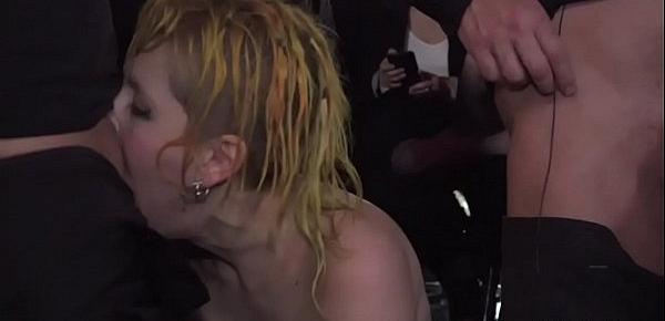  Yellow haired slave fucked in public